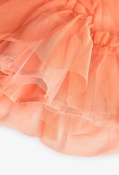 Vestido de tul para niña en color naranja