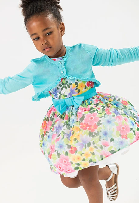 Bolero in maglia per neonata di colore blu