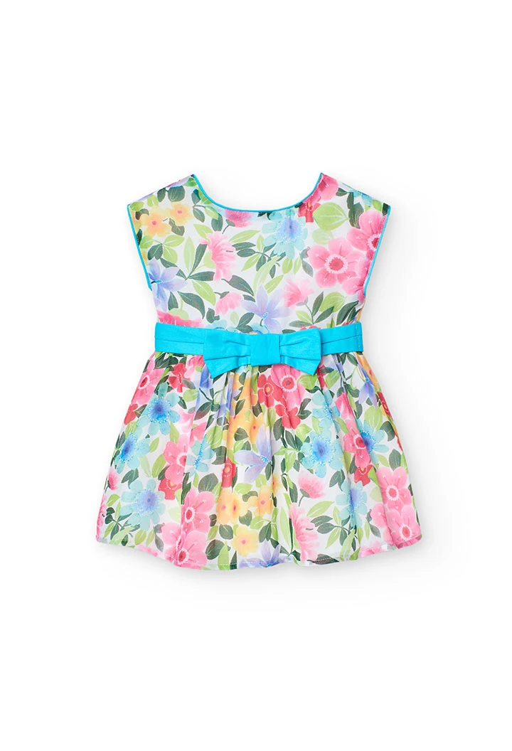 Robe en mousseline pour bébé fille avec imprimé fleuri.