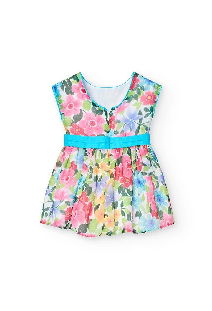 Robe en mousseline pour bébé fille avec imprimé fleuri.