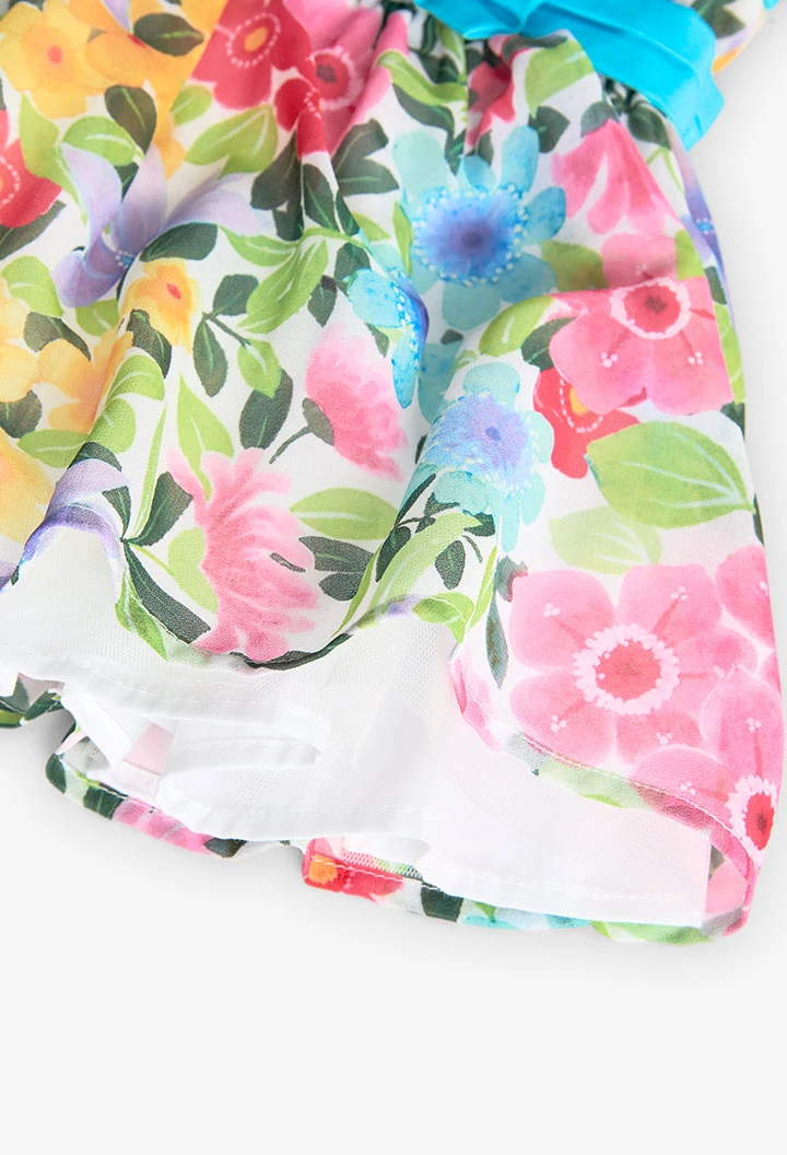 Robe en mousseline pour bébé fille avec imprimé fleuri.