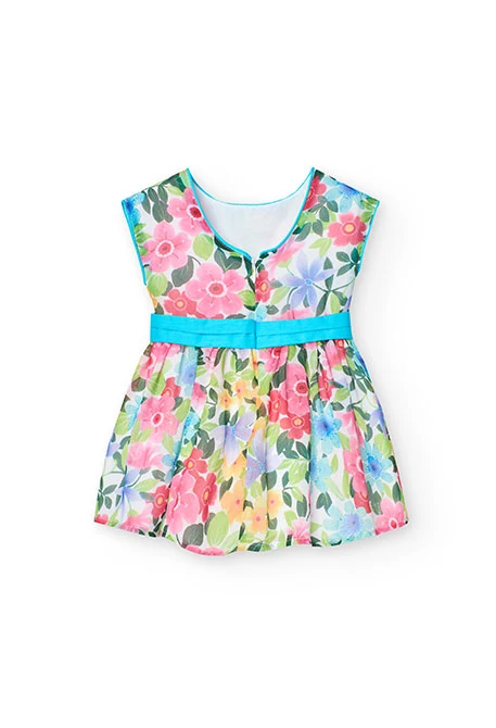 Vestido de gasa para bebé niña con estampado de flores