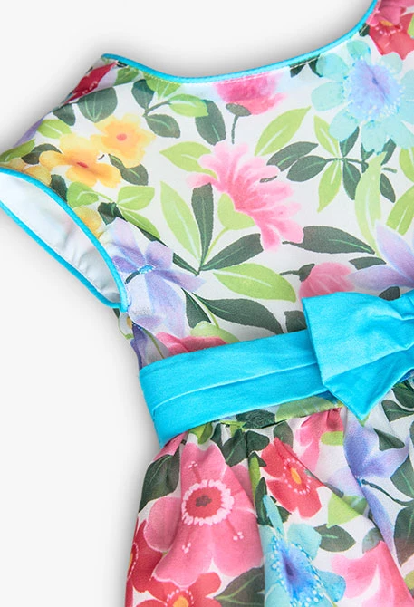 Vestido de gasa para bebé niña con estampado de flores