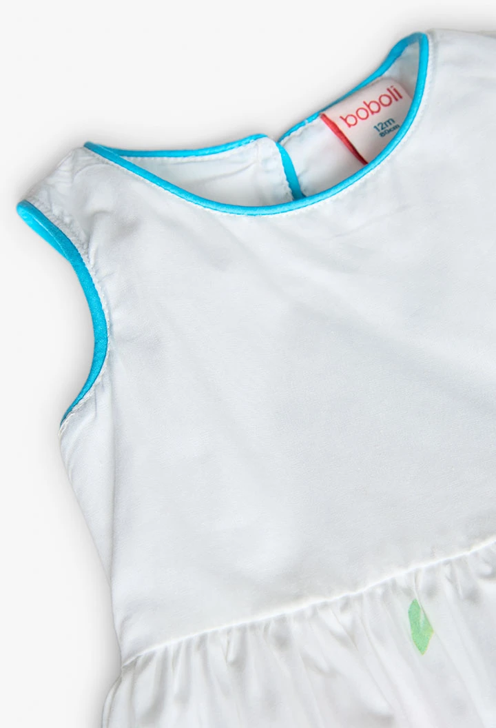 Robe en satin pour bébé fille de couleur blanche