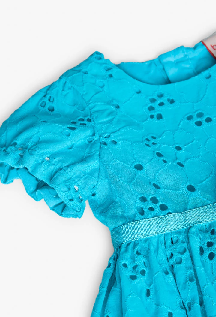 Robe en batiste pour bébé fille brodée en bleu