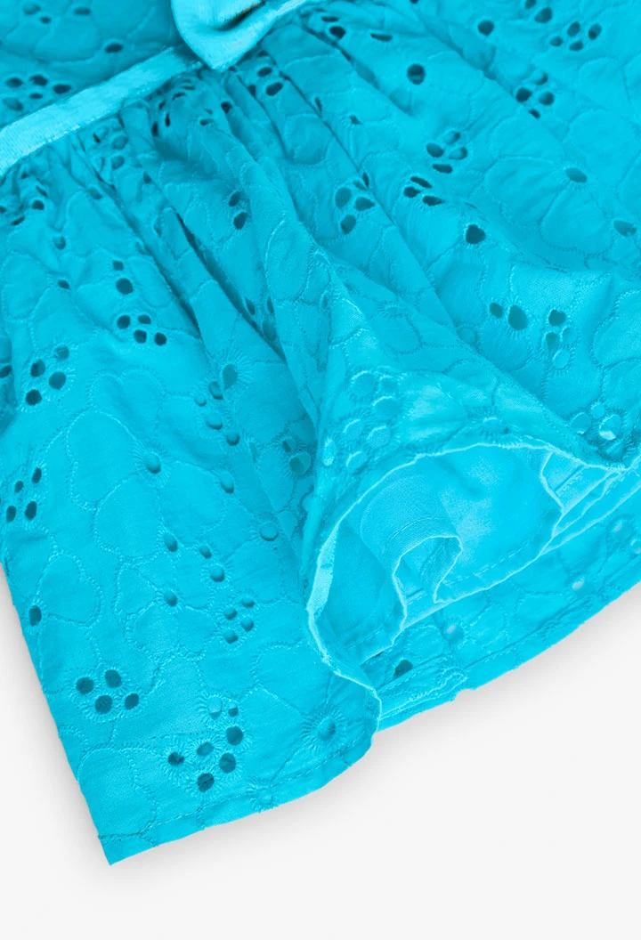 Robe en batiste pour bébé fille brodée en bleu