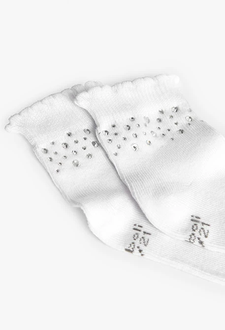 Lot de chaussettes en tricot pour bébé de couleur blanche