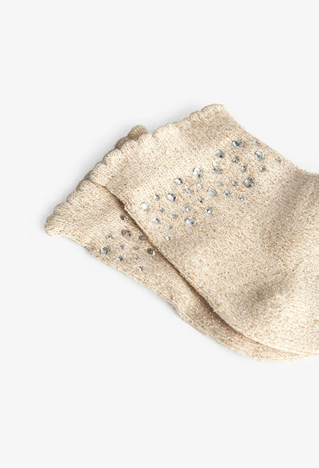 Lot de chaussettes en tricot pour bébé de couleur blanche
