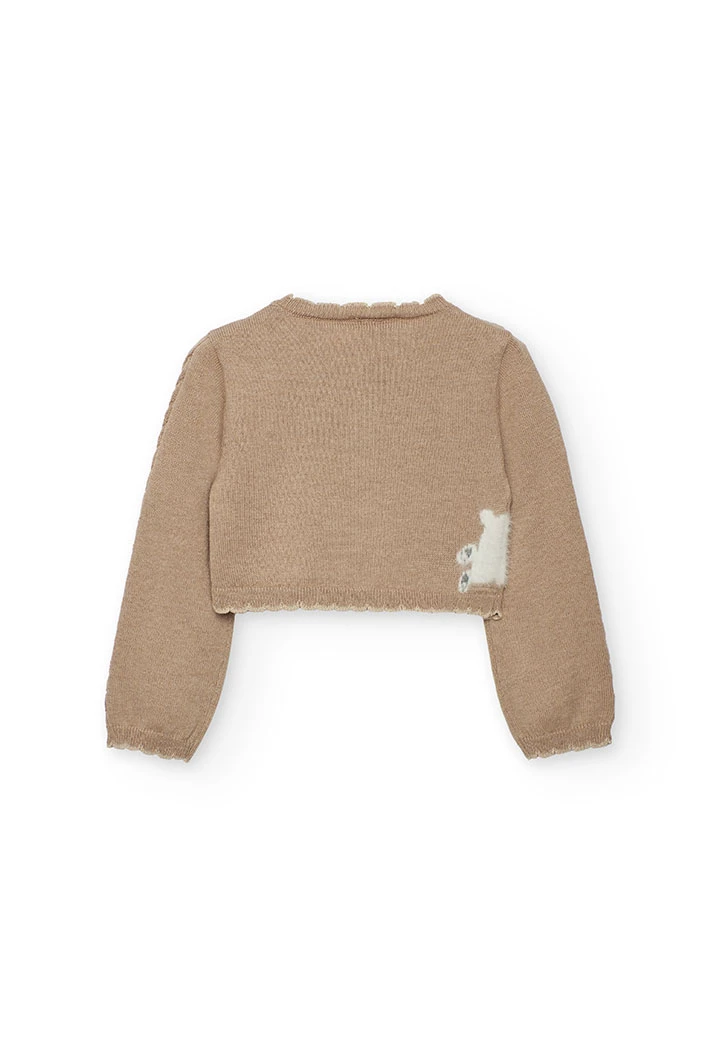 Beige Strickjacke Mädchen Kaninchen