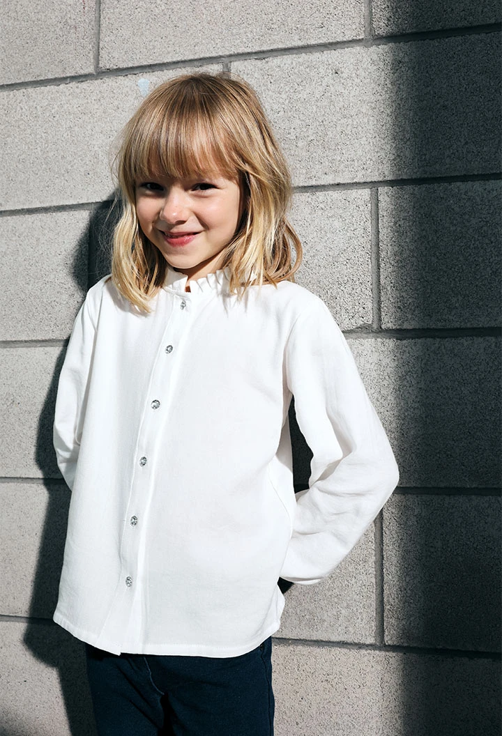 Blouse fille popeline blanche