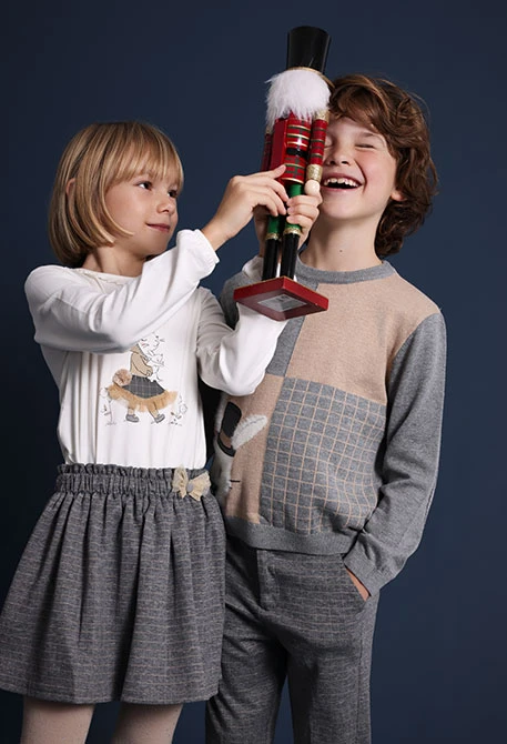 Camiseta niña punto blanco estampado