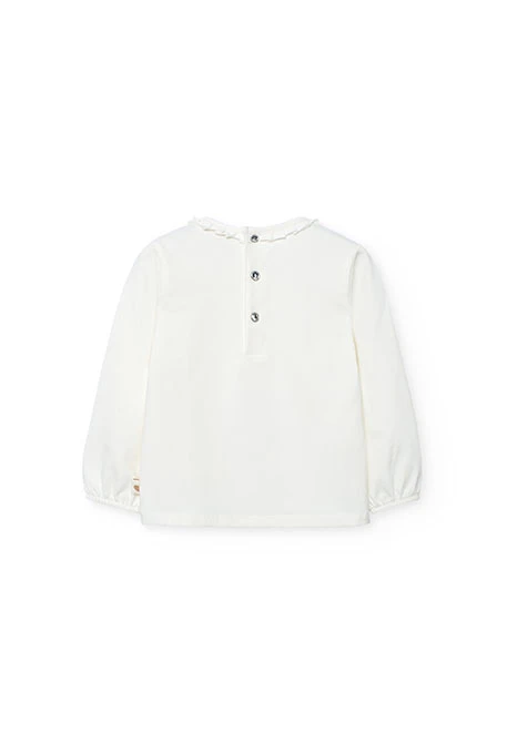 T-shirt fille en maille blanche imprimée