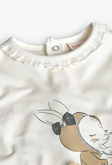 White printed cotton T-shirt for girl