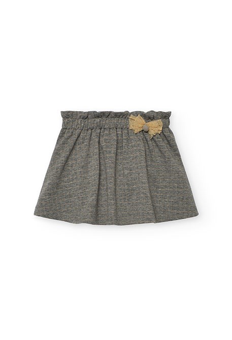 Jupe en maille à noeud gris