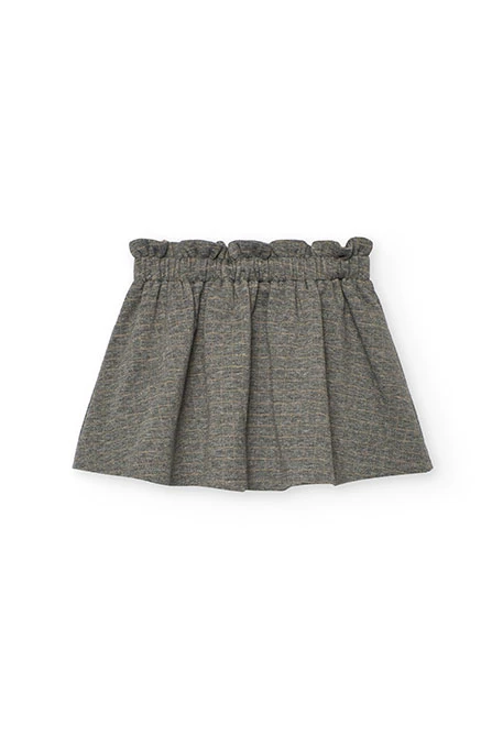 Grey knitted skirt with bow