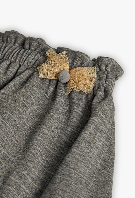 Jupe en maille à noeud gris