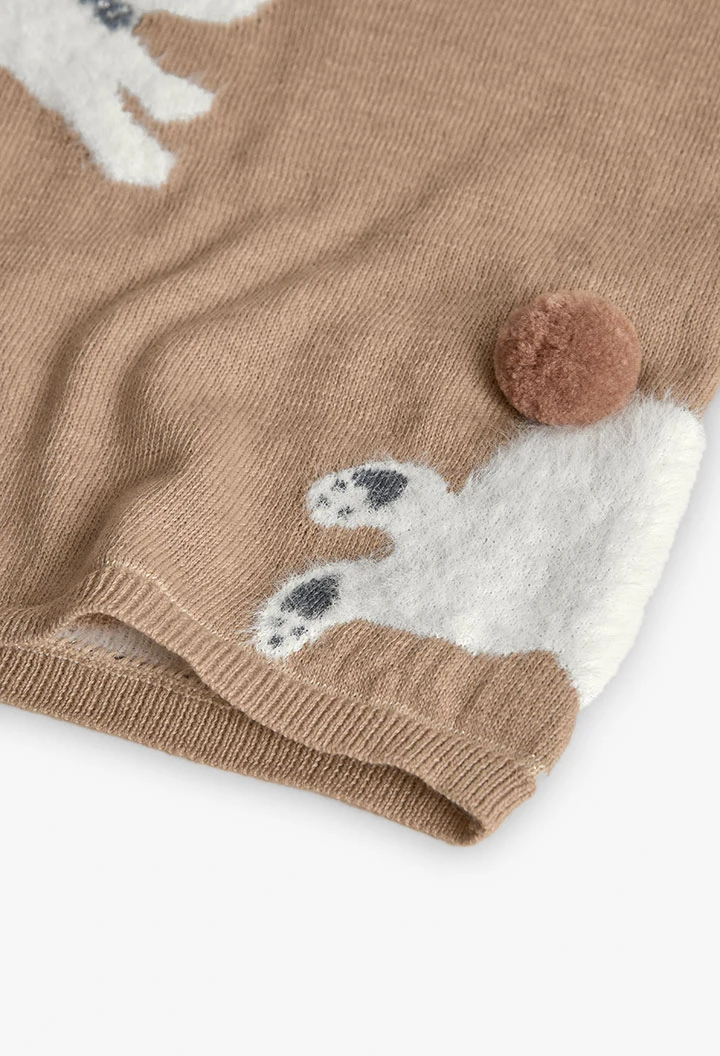 Vestito beige con coniglietti