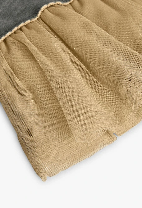 Kleid grau mit Kaninchenmuster