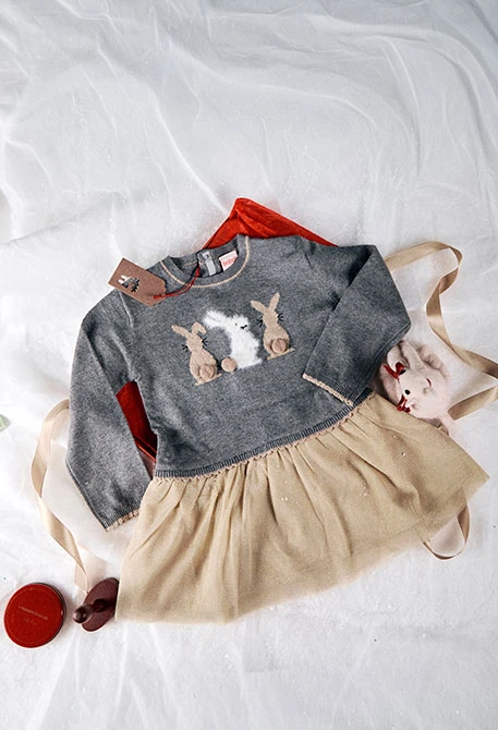 Robe lapins gris
