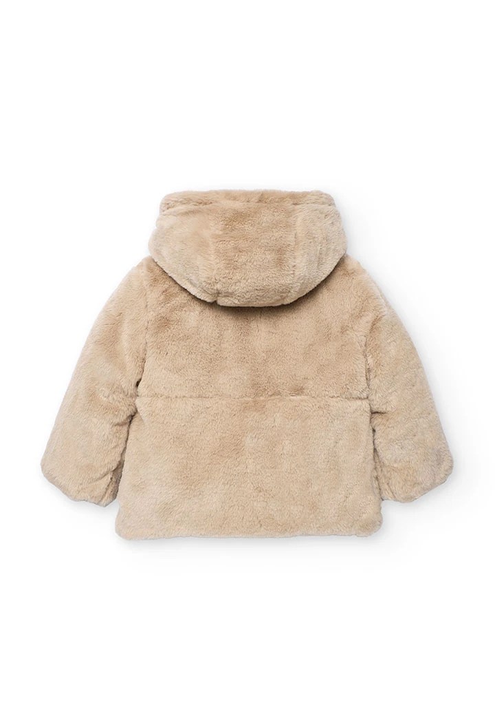 Parka fille réversible en tissu technique gris