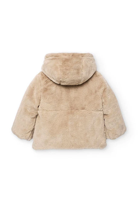 Reversible Mädchenparka aus technischem Gewebe in Grau