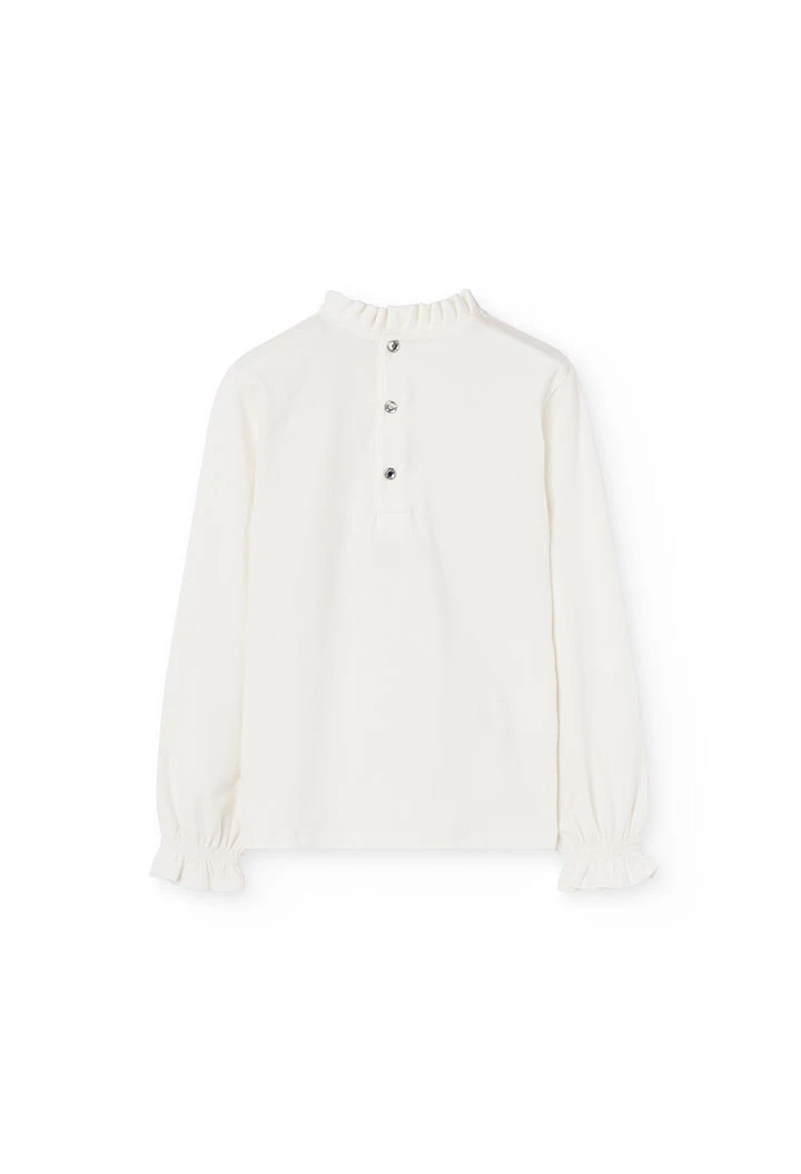 Weiße Tiermuster T-Shirt für Mädchen