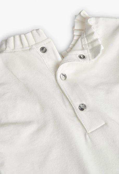 Camisola menina malha animais branca