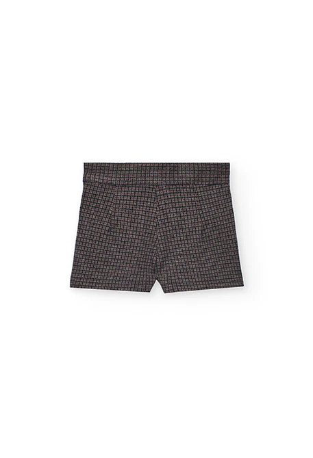 Shorts pied-de-poule gris foncé