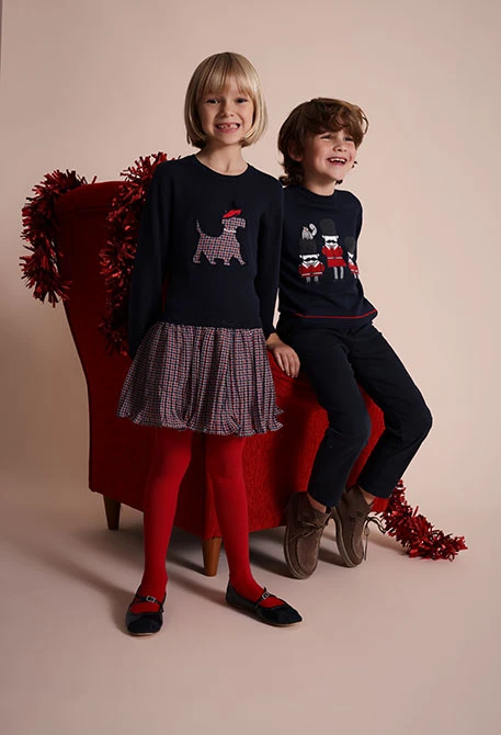 Robe à carreaux bleu marine