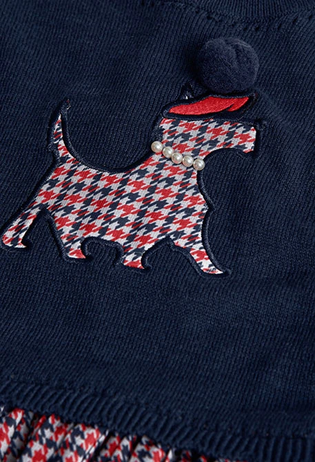 Vestito a quadri blu marino