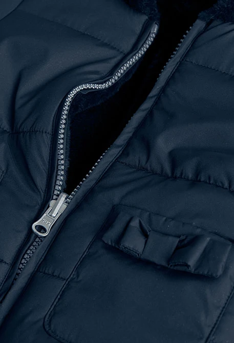 Girl´s technical fabric navy blue reversible parka