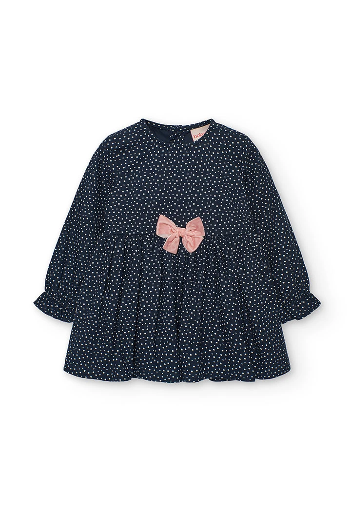 Robe imprimée à pois avec noeud