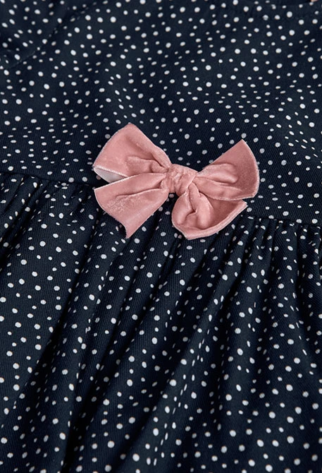 Vestido estampado de topitos lazo