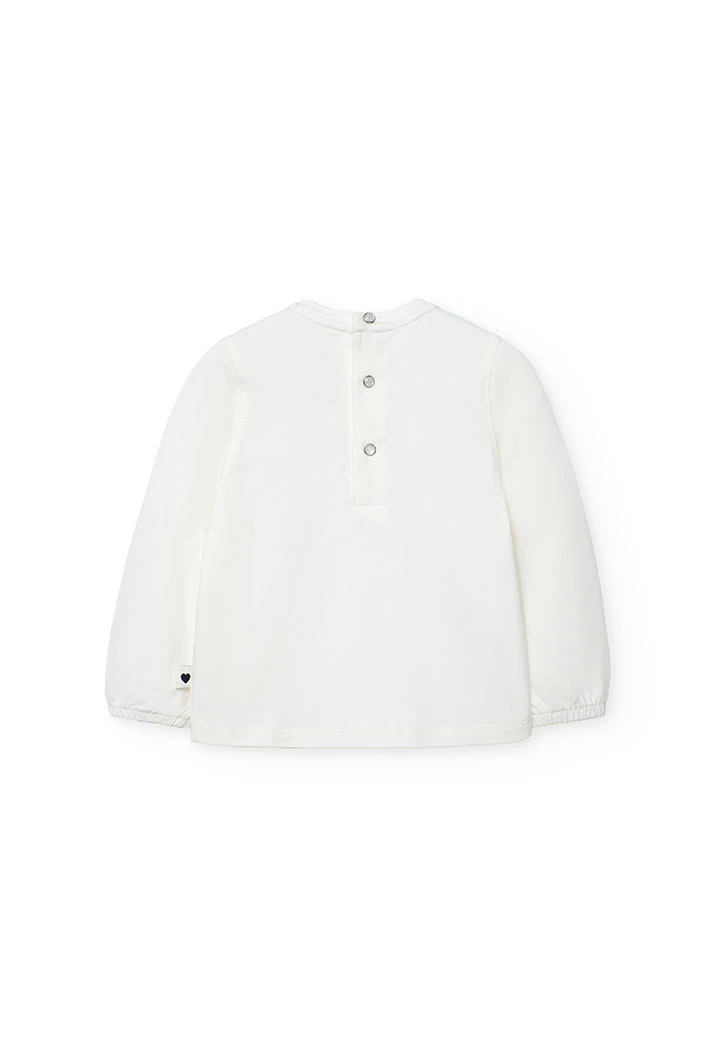 T-shirt fille en jersey blanc avec des animaux