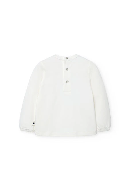 T-shirt fille en jersey blanc avec des animaux