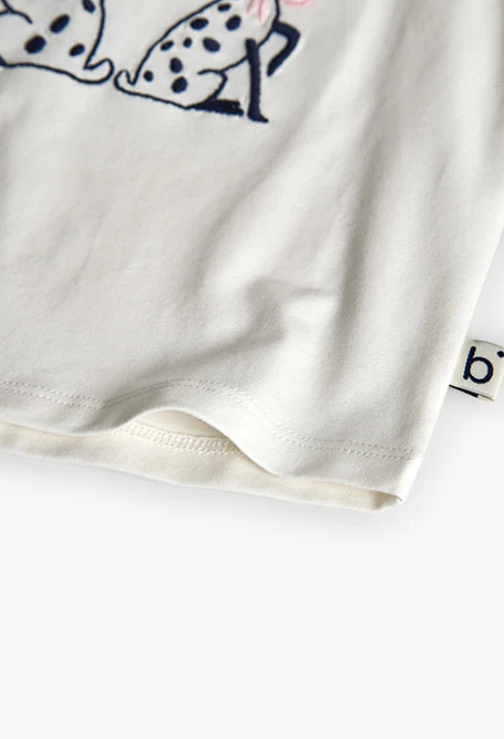 Camiseta niña punto blanca con animales