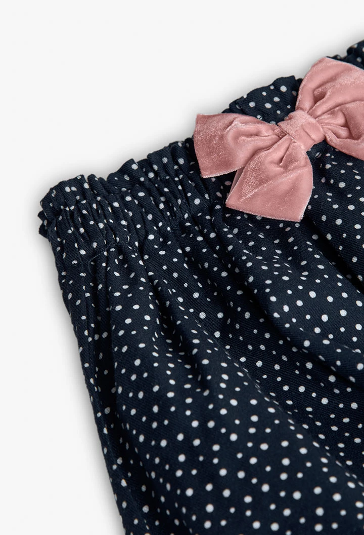 Gonna blu navy a pois