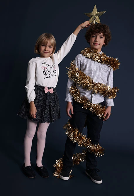 Faldilla blau marí de topets