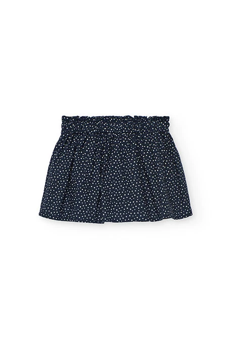 Falda azul marino topitos