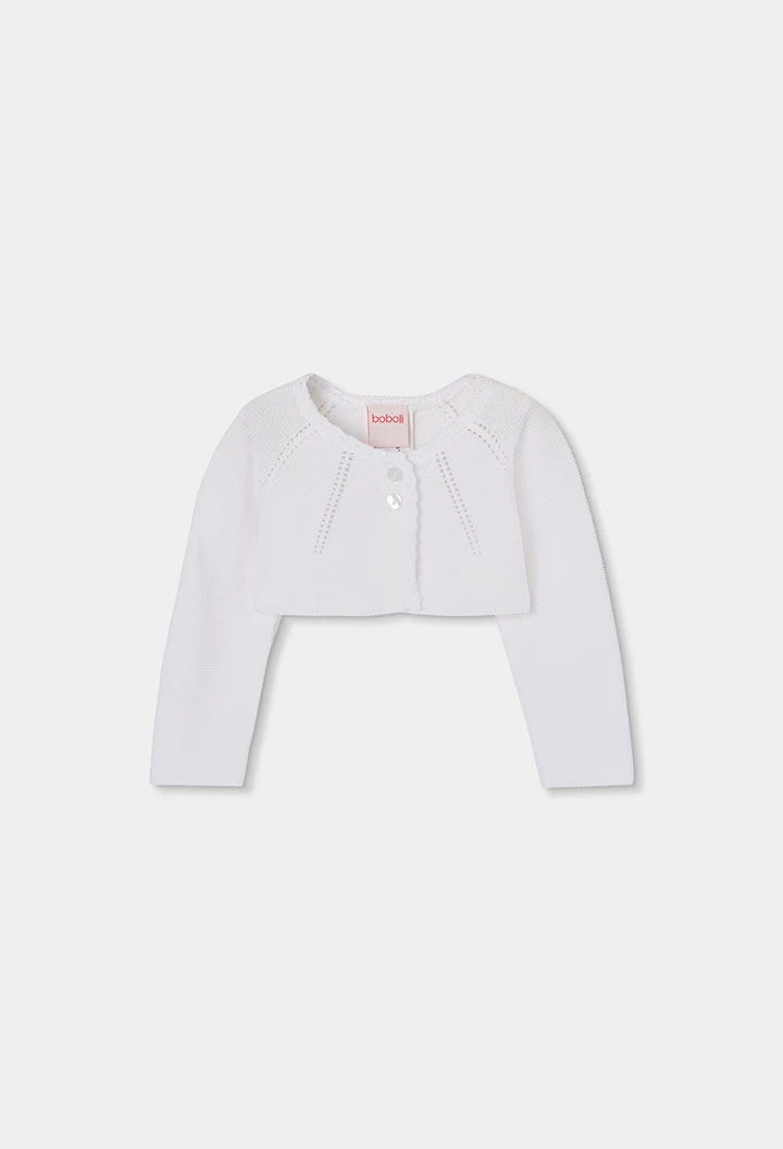 White cotton baby bolero