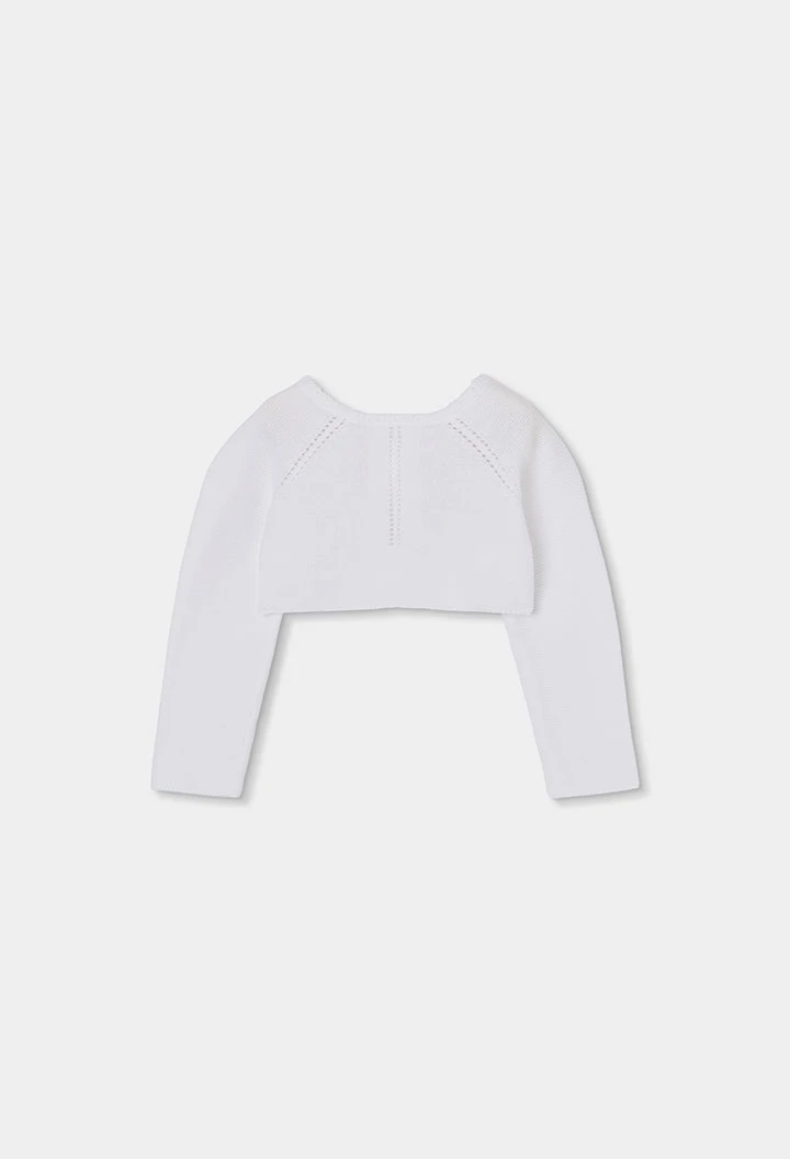 Baby-Bolero aus weißer Baumwolle