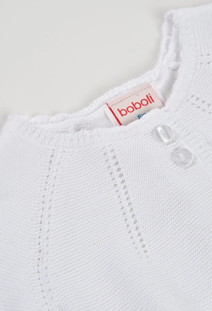 Bolero bebé algodón blanco