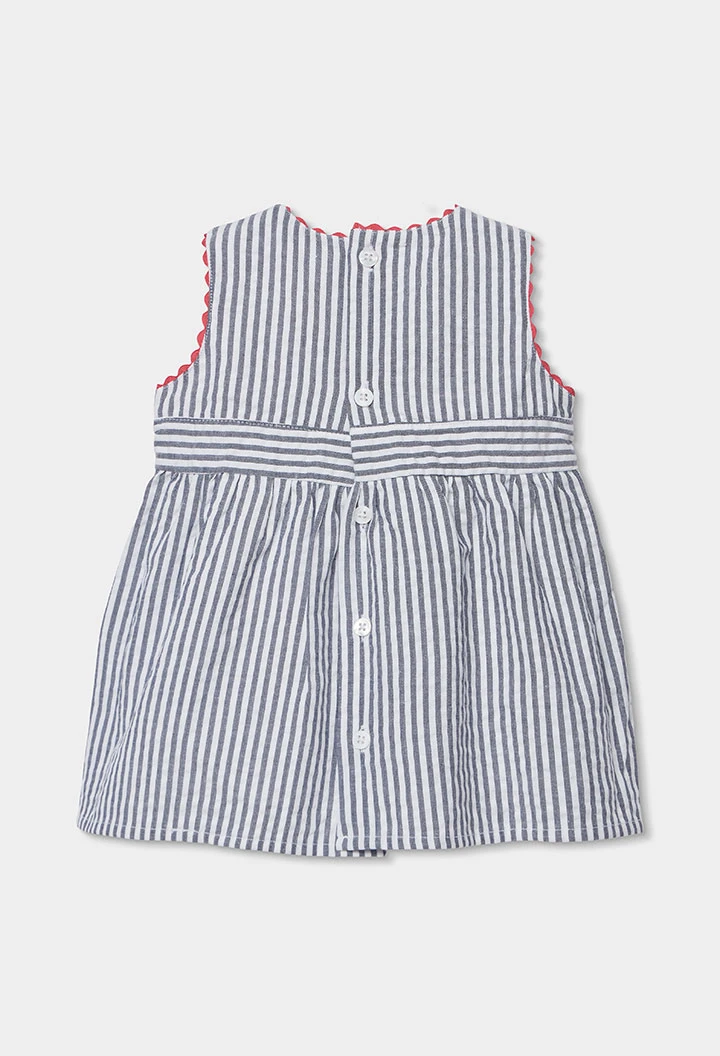 Striped poplin dress