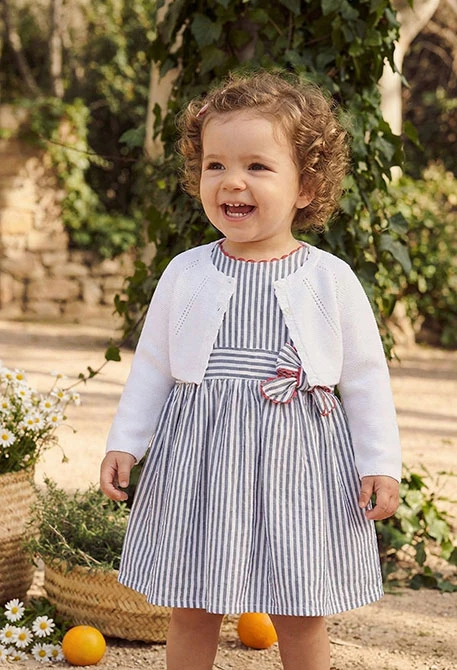 Robe en popeline rayée