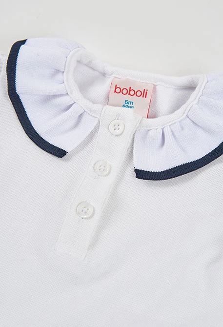 Robe bébé blanche à rayures