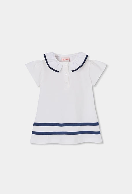Weißes gestreiftes Babykleid