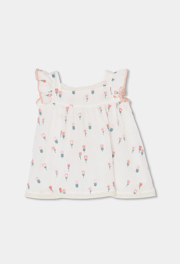 Vestit nadó blanc flors