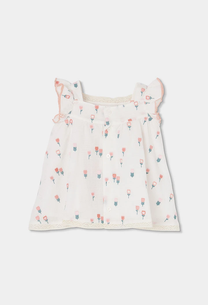 Vestit nadó blanc flors