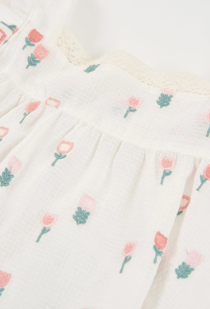 Vestit nadó blanc flors