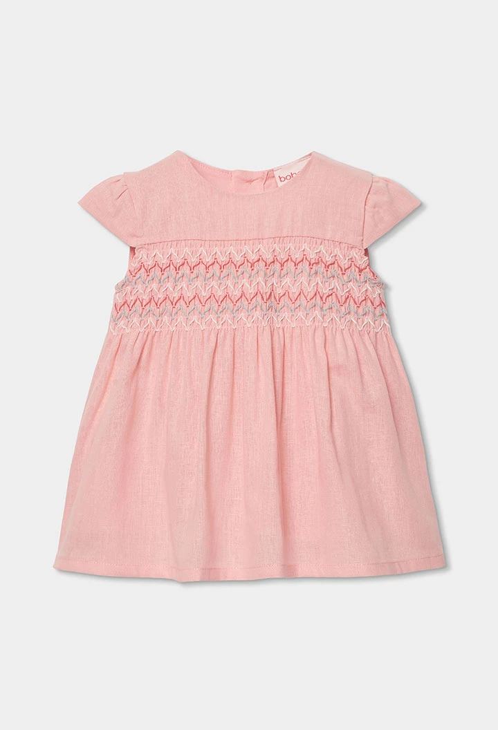 Vestido bebé linho salmão